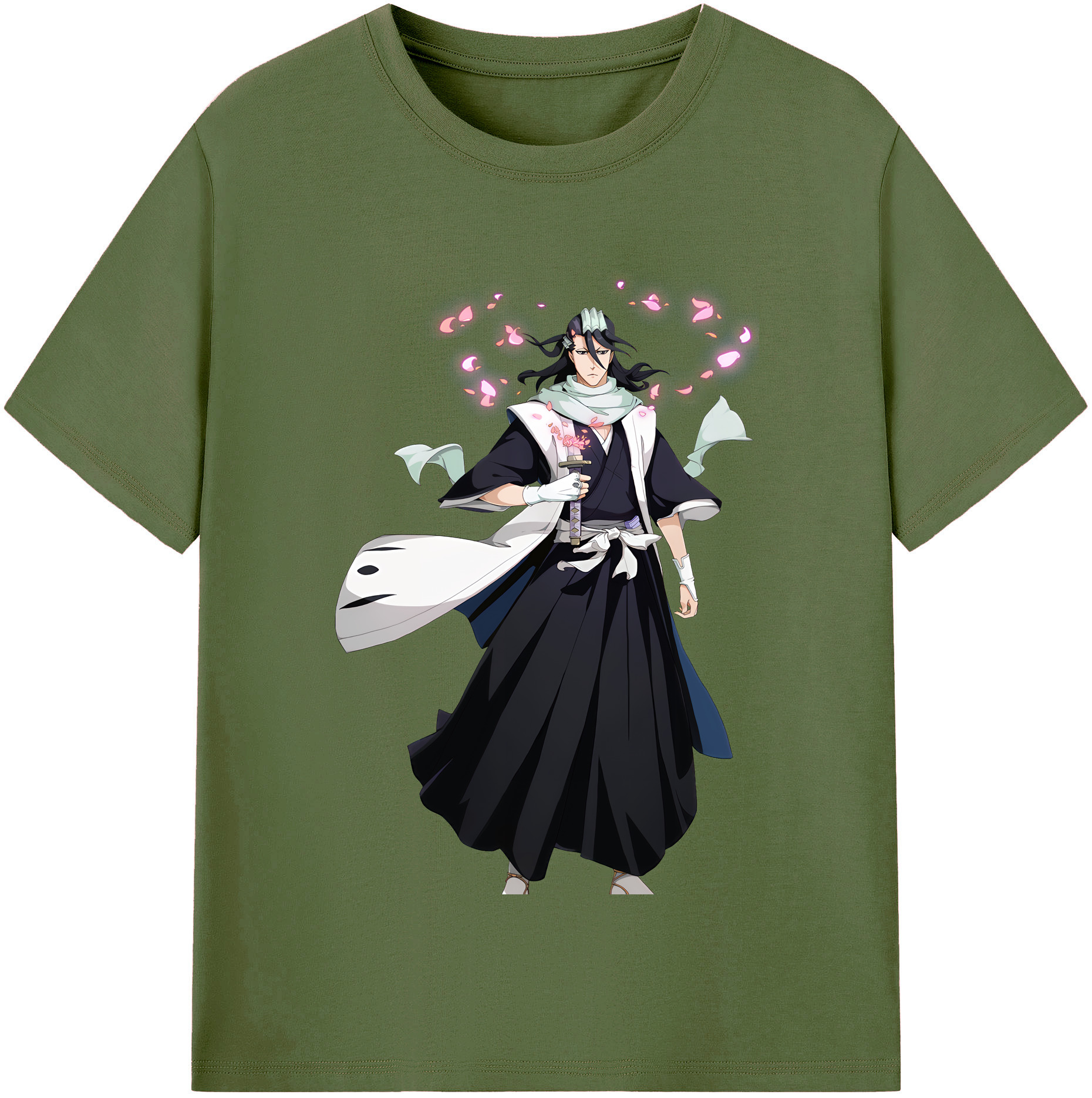 （画像用） ブリーチ くちき びゃくや BLEACH Kuchiki Byakuya 綿100％半袖Tシャツ（フロントプリント）